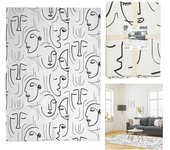 Les Trésors De Lily [A2286] - Tapis coton 'Arty' noir blanc - 170x120 cm varios colores