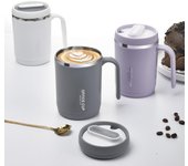 Taza de café de acero inoxidable de 500 ml con tapa, creativa taza de PP con revestimiento, taza portátil para beber, taza de café con leche, regalo para utensilios de cocina 500ml