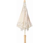 Sombrilla con bordado de flores de encaje hecha a mano para fotografía de bodas y novias, color beige, talla L Large beige