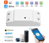 Interruptor elegante de WiFi compatible con el Amazon Alexa y para el control remoto inalámbrico del temporizador 10A/2200W del hogar de Google blanco