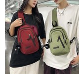 Bolso de pecho ligero, bandolera para mujer, bolso de hombro deportivo de gran capacidad para hombre. beige