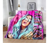 Manta con estampado 3D de Karol G Singer HD, manta suave para el hogar, dormitorio, cama, sofá, Picnic, viajes, oficina, descanso, manta para niños 130x150cm