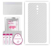 apgo Protective Skin Sticker for the back compatible with Oppo Reno Z, Wrap Film, Foil, Vinyl - Pattern Transparent Carbon