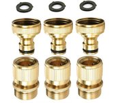 3 unids/set pieza de conector de ajuste rápido de latón de 3/4 pulgadas para lavadora a presión de manguera de jardín