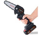 Motosierra eléctrica inalámbrica para el hogar, motosierra manual con batería de litio, herramientas de corte para exteriores EU negro