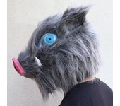 Anime Cosplay demonio cazadora máscara Hashibira Inosuke Cosplay disfraz accesorios Halloween Prop gris
