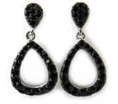 Les Trésors De Lily [M6205] - Boucles Argent 'Sissi' noir negro