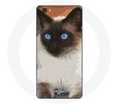 Coque pour Huawei P8 Lite Chat Siamois Noir et blanc Yeux Bleus
