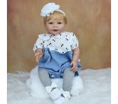 BZDOLL 55 CM 3D-Paint Skin Soft Silicone Reborn Baby Doll Toy For Girl Lifelike 22 pulgadas Princess Lisa Bebe Dress Up Play House Gift 55cm 3D-paint Skin Doll