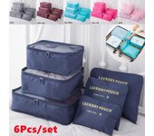 Bolsas organizadoras de almacenamiento de viaje, bolsas organizadoras portátiles para maletas de viaje para mujer, ropa, zapatos, bolsa de maquillaje, organizador de equipaje, 6 uds. 6 Piece Set