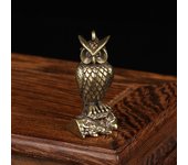 Adornos de búho de latón Retro, estatuas en miniatura, Animal de cobre Retro, té, decoración de escritorio para mascotas, artesanía, llavero colgante