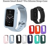 Funda 2 en 1 + correa de silicona a prueba de sudor para Xiaomi Smart Band 7 Pro pulsera de repuesto moda hombres mujeres correa de reloj deportivo For Xiaomi Smart Band 7 Pro negro