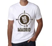 Camiseta vintage para hombre, camiseta gráfica No Wrong Way Madrid, color blanco XS blanco