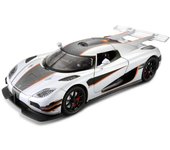 1/24 Koenigsegg One1 modelo de aleación de coche de juguete fundido a presión con luz de sonido y retroceso modelo de escala de simulación de coche de juguete para regalo de cumpleaños de niño blanco