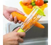 Cuchillo pelador multifuncional de tipo almacenamiento, cuchillo pelador con tubo de almacenamiento, pelador, suministros de manzana, cuchillo pelador para el hogar rojo