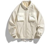 Chaqueta de solapa para hombre, otoño y primavera, abrigo fino, chaqueta Bomber informal Harajuku, abrigos cortavientos para hombre M albaricoque