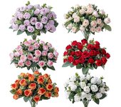 Suministros Flores Realistas Plantas de Simulación Hojas Eucalipto Artificial Rosa Arreglo Floral color rosa