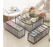 Organizador de cajones plegable de primera calidad: espacio de almacenamiento para ropa interior, calcetines y sujetadores en el armario que ahorra espacio; divisores personalizables, fácil instalación; regalo festivo perfecto 3pcs blanco