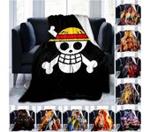 Manta de franela estampada 3D de Anime de una pieza, funda de edredón para sofá, ropa de cama de viaje para niños, manta de franela de felpa 75x90cm