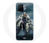 Coque pour Vivo Y21s 2021 / Y21 2021 Vikings Série Saison 6 Ragnar Lothbrok logo V Epée Gris Fond Brouillard
