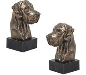 Great Dane II - Dog statue, bust on stone base, sculpture, trophy for dog show by Art-Dog brand marrón