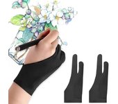 Guantes de artista con rechazo de palma, guantes de dos dedos para dibujar, bolígrafos, papel de exhibición, arte, pintura, bocetos, iPad, tableta gráfica S