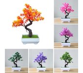 Centros de mesa artificiales para decoración del hogar, planta de simulación de bonsái de árbol en maceta verde