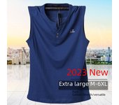 Camiseta deportiva de algodón transpirable para hombre, talla 8XL, sin mangas y con hombros descubiertos 2XL