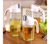 Dispensador de aceite de vidrio para cocina de 300/600/630 ml, con apertura y cierre automáticos, para aceite, vinagre, miel, aceite de oliva