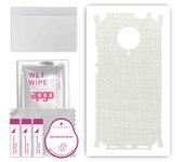 apgo Protective Skin Sticker for the back+sides compatible with Xiaomi Poco F2 Pro, Full Wrap Film, Foil, Vinyl - Pattern White Fabric