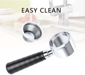 Sumidero compatible con el conjunto del mango del filtro Delonghi para la máquina de café ECP31.21 eco310 ecp35.31 2 ears plata