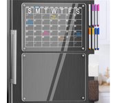Pizarra de borrado en seco para frigorífico, marcador magnético para notas, calendario mensual, imán transparente para nevera, decoración del hogar