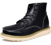 Botas de desierto cálidas para exteriores de terciopelo para hombre: Botas de trabajo de caballero europeas y americanas, botas Martin confeccionadas en cuero genuino. 43 marrón claro