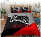 Juegos de cama para jugadores, juego de funda nórdica para juegos, funda de edredón con diseños de videojuegos, juego de cama con funda de almohada 70x133cm 2pcs