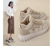 Zapatos de tabla deportivos informales con suela gruesa y caña alta para mujer de otoño 40 blanco