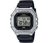 Casio Reloj de cuarzo con correa de resina digital estándar W-218HM-7AV para hombre negro