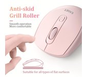 Ratón inalámbrico EAGET 2.4G, ratón silencioso portátil ergonómico de color rosa con receptor USB, plástico liviano de 60 g, para uso en PC/computadora portátil/iPad en el hogar y la oficina negro