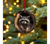 Adorno navideño de animales Yousheng, decoración colgante de animales del bosque de dibujos animados, colgante acrílico plano 2D para decoración de árboles de Navidad A