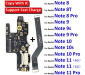 Para Xiaomi Redmi Note 7 8 8T 9 9S 10 10S 11 Pro 4G 5G conector de base Cargador Micro USB puerto de carga placa base principal Flex Note 10s