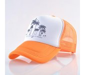 Gorra de béisbol de malla Snapback, sombreros deportivos al aire libre de verano para hombres y mujeres, gorro de Hip Hop de árbol de coco a la moda 56-60cm blanco