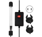 Lámpara UV para acuario, esterilización ultravioleta, eliminación de algas, buceo, estanque, acuario, enchufe estadounidense de 110 V