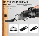 Amoladora angular eléctrica multifuncional para trabajar la madera: cabezal de corte y ranurado convertible
