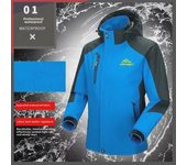 Nuevas chaquetas de invierno impermeables y transpirables con forro de terciopelo para hombre y mujer: ropa cálida y elegante para actividades al aire libre y montañismo. Men's thin 3XL azul