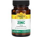 Country Life, Target-Mins Zinc, 50 mg, 90 Tablets