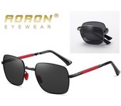 AORON Gafas de sol polarizadas para hombre Diseño de moda Gafas de conducción plegables Conductor al aire libre UV400 Gafas de sol antideslumbrantes negro