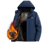 Chaquetas de hombre de talla grande, chaqueta de invierno impermeable, parka con capucha para hombre, abrigo de invierno cálido para hombre, ropa de forro polar grueso con cremallera para hombre XXXXXL