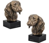 Dachshund - Dog statue, bust on stone base, sculpture, trophy for dog show by Art-Dog brand marrón