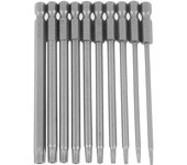 Juego de 10 brocas BST con punta de estrella de acero S2 de 100 mm y 14 pulgadas con vástago hexagonal