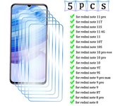 5 uds Protector para Redmi Note 11 10 9 8 Pro Max 11T 11S 10T 10S 9T 9S 8T vidrio templado para Redmi 10 9 9A 9C 8 8A Glass Redmi Note 11 4G puro