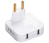 Adaptador de enchufe de viaje europeo de plástico blanco para pared, convertidor de corriente para electricista 1pc